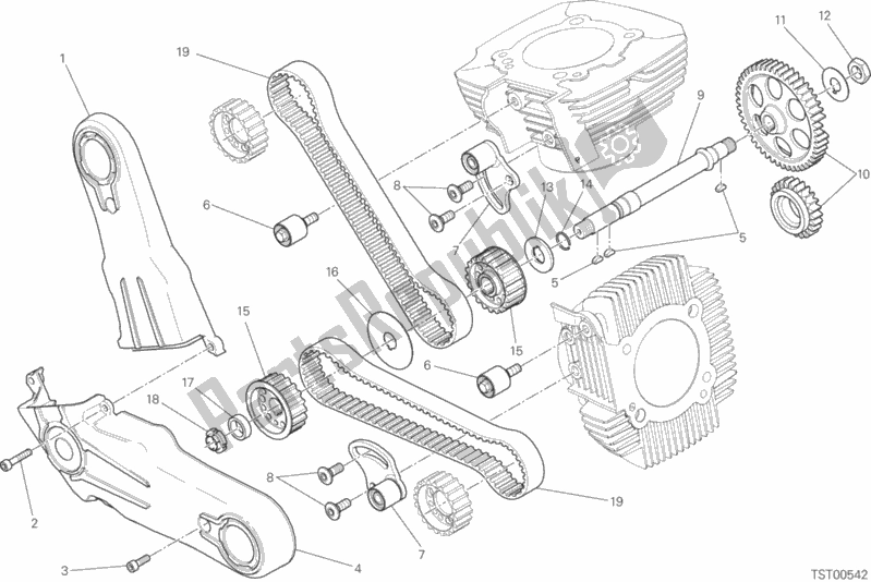 All parts for the Distribuzione of the Ducati Scrambler Flat Track Thailand USA 803 2018